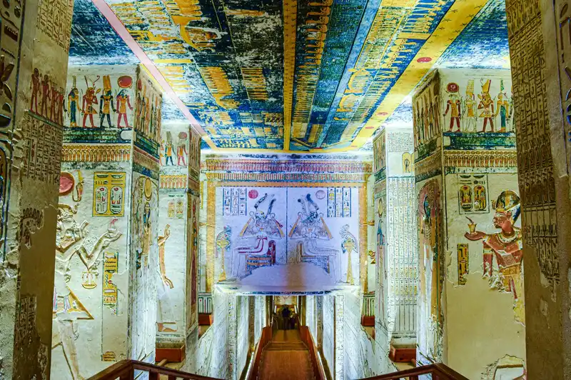 Valley of the Kings desert landscape and tomb entrances in Luxor