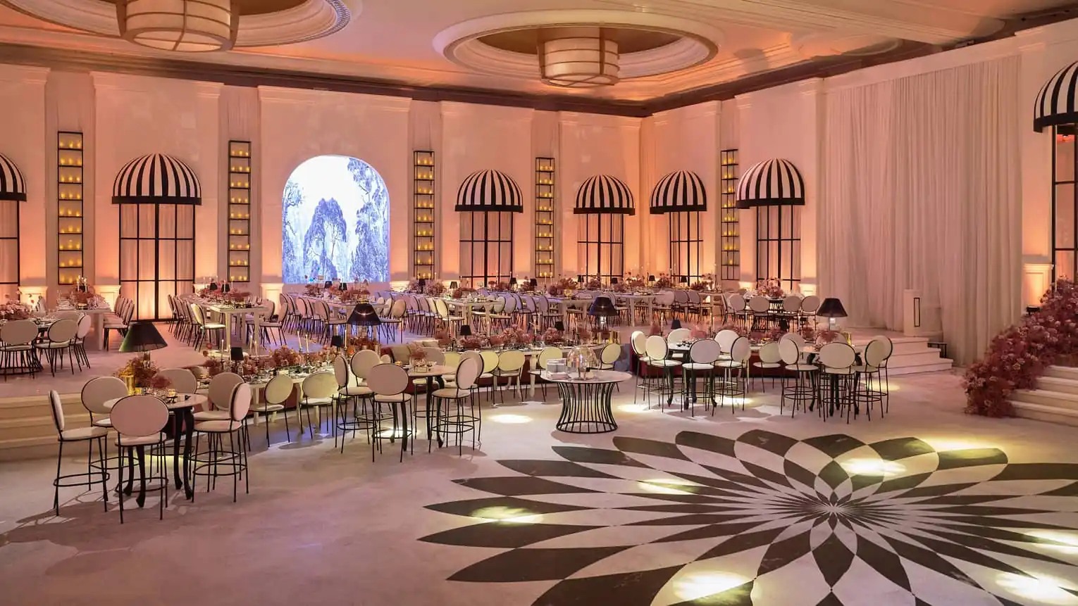 Grand ballroom event setup at Four Seasons Nile Plaza Cairo