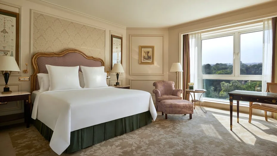 Luxury guest room with garden views at Four Seasons Hotel Cairo at The First Residence