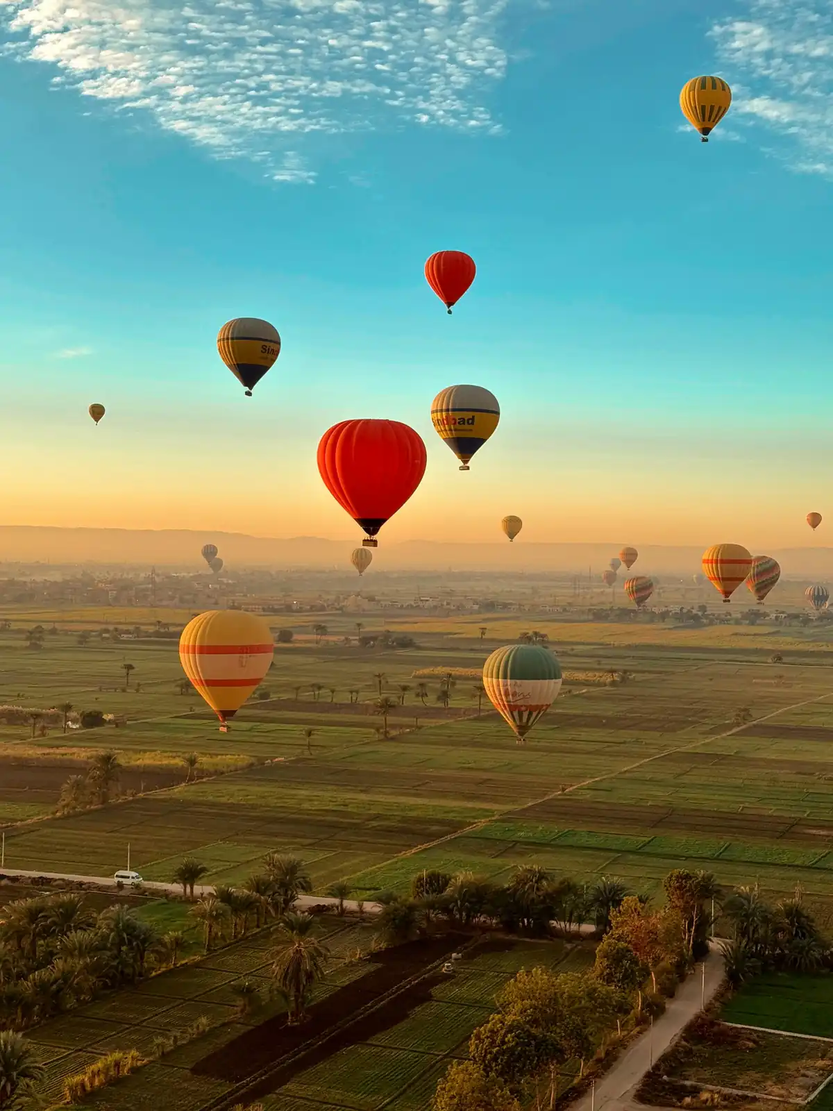 Pyramids Hot Air Balloon at Sunrise