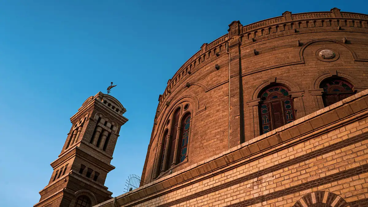 A church and buildings in Cairo, Egypt