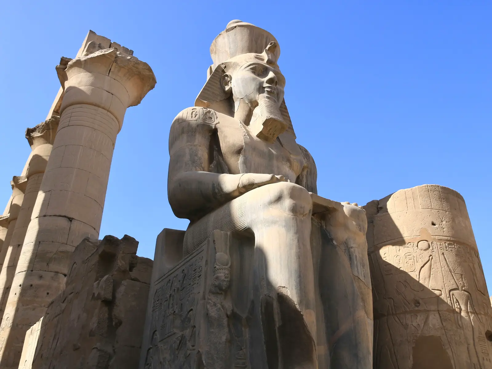 Columns and statues at Luxor Temple