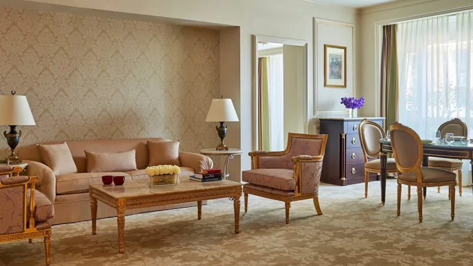 Sitting area in a luxury suite at Four Seasons Hotel Cairo at The First Residence
