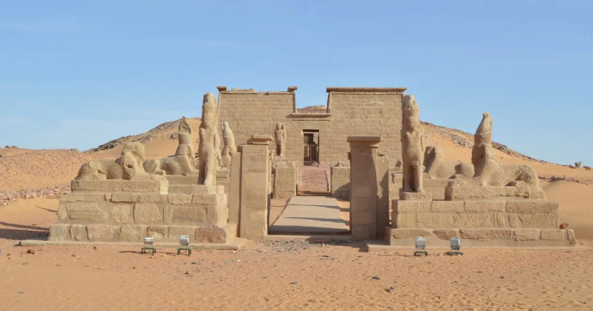 Wadi el Seboua temple and sphinx avenue near Lake Nasser