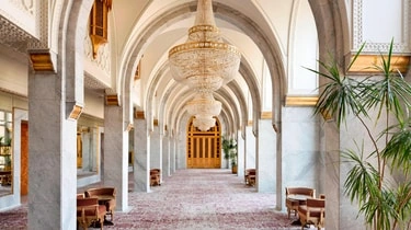 Historic arched hallway at Marriott Mena House Cairo
