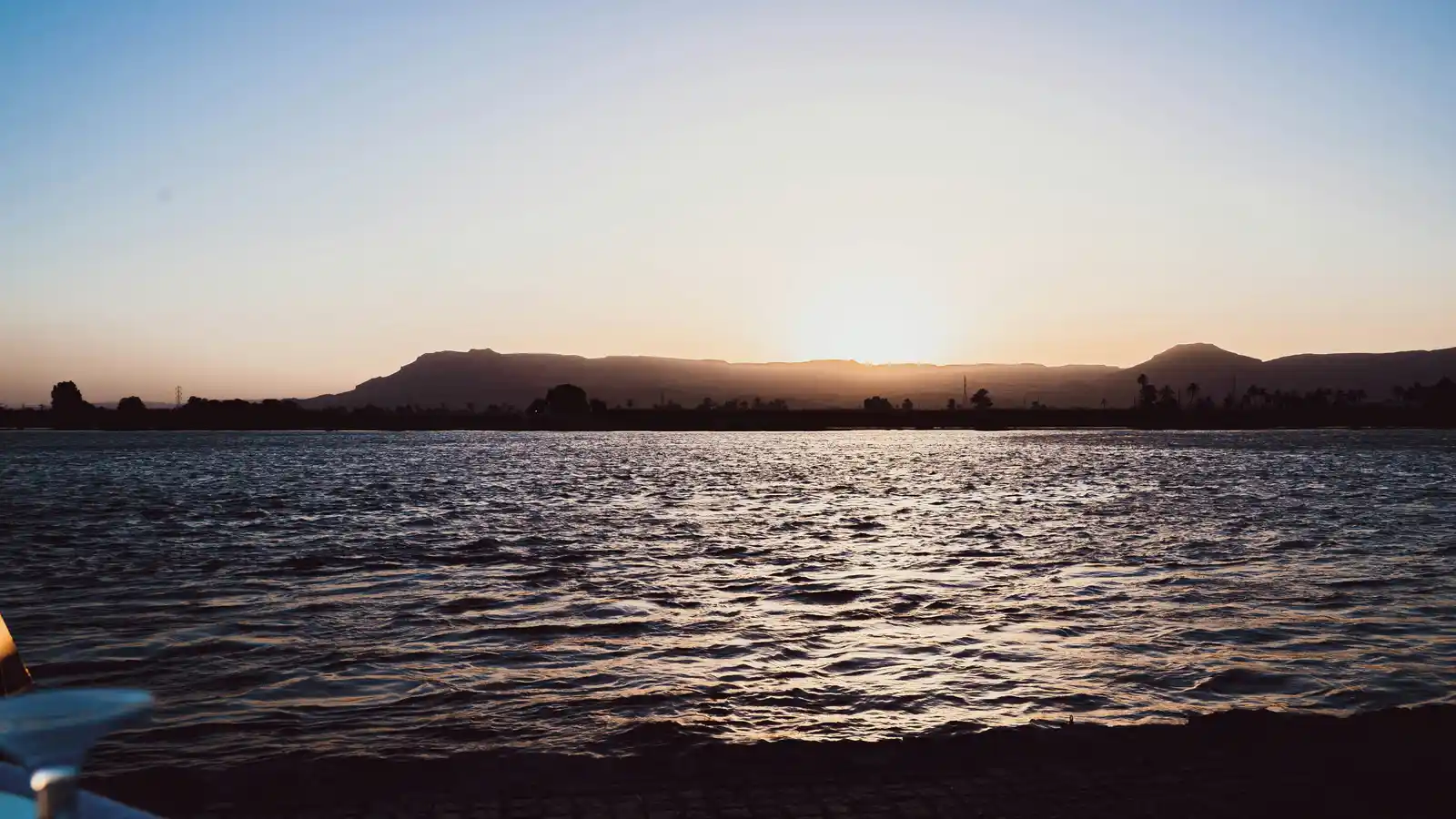 The river and water at Theban hills in Luxor