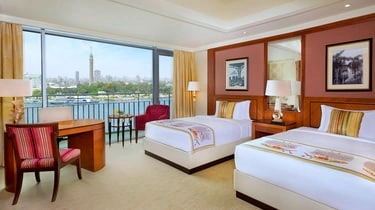 Twin room at The Nile Ritz-Carlton Cairo with Nile River views