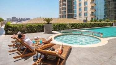 Sirocco pool lounge at St Regis Cairo