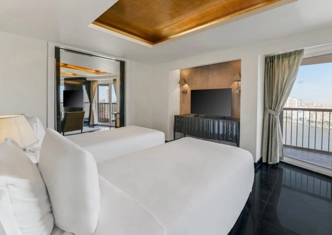 Twin room at Sofitel Cairo Nile El Gezirah with a Nile River view