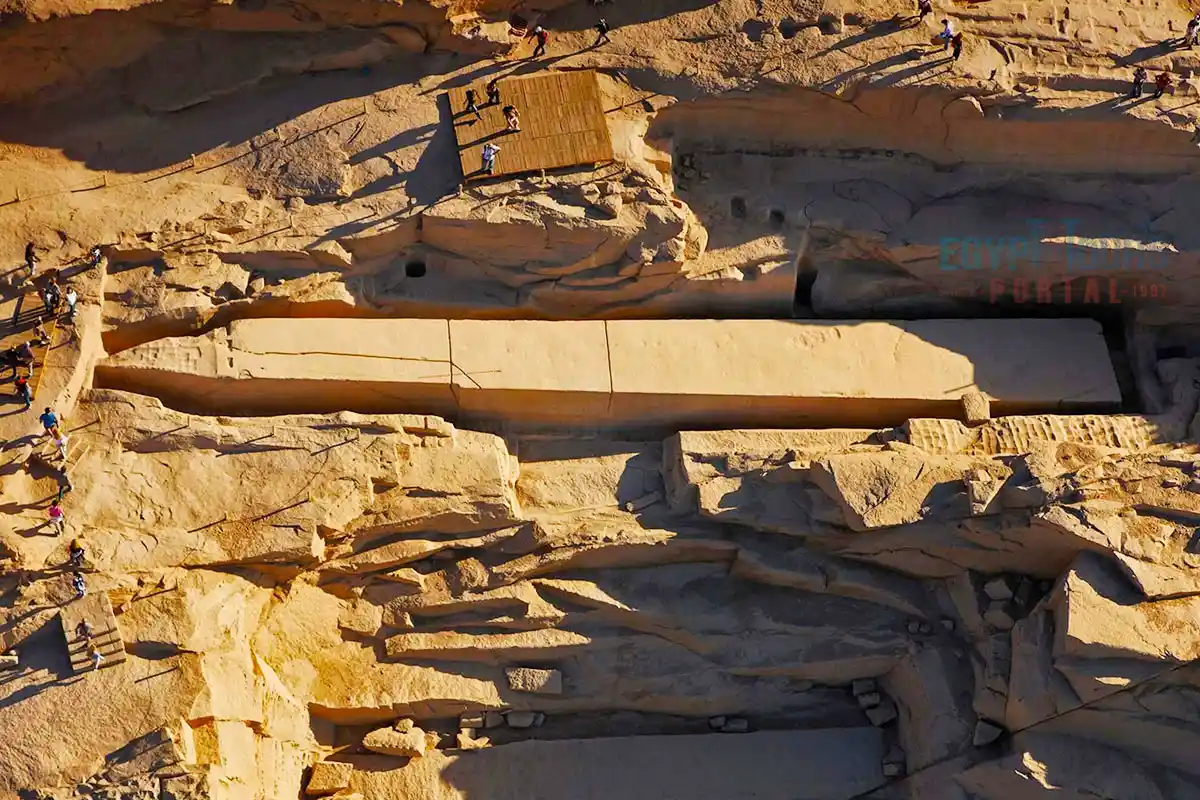 Unfinished Obelisk lying in Aswan's ancient granite quarry