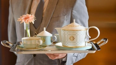 Butler service tea tray at St Regis Hotel Cairo
