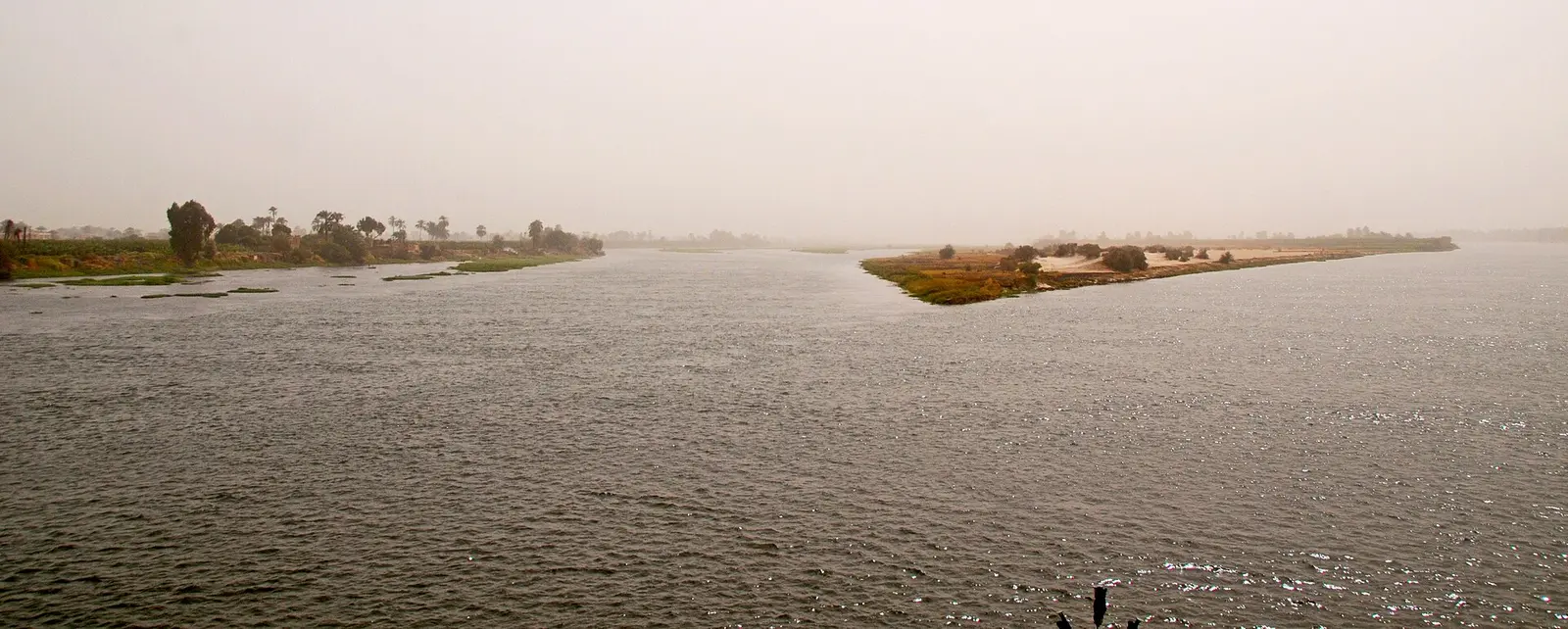 The Nile and its farmland near Qena, Egypt