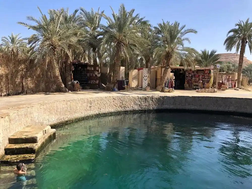Cleopatra's Bath circular spring at Siwa Oasis
