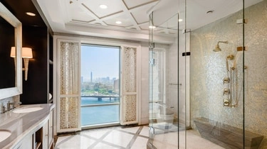 Suite bathroom at The St Regis Cairo with a Nile River view