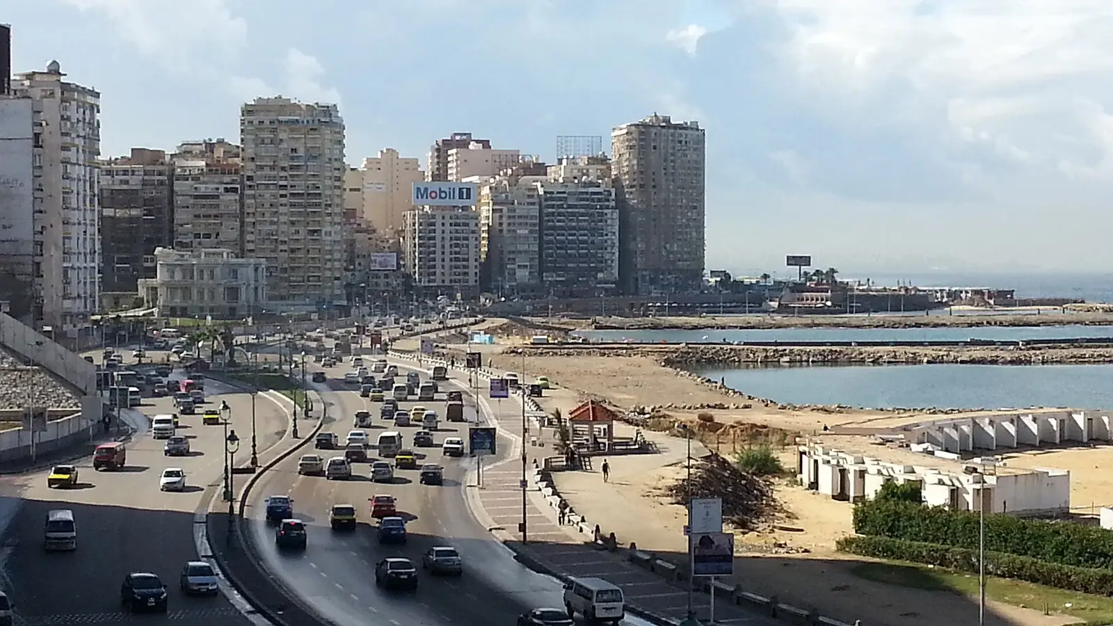The Corniche and the Mediterranean in Alexandria, Egypt