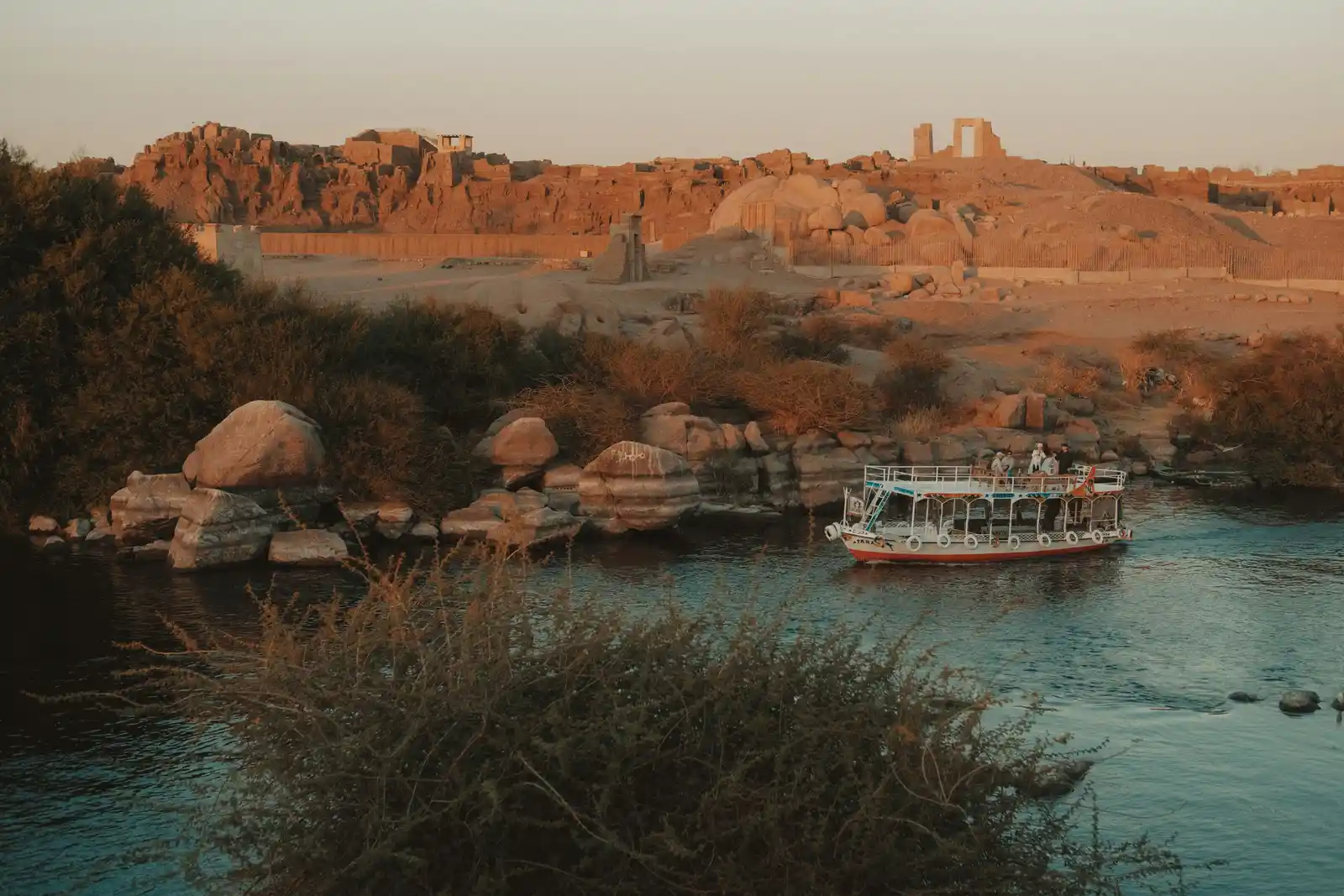 Ruins, a boat and the river across a 7 night nile cruise