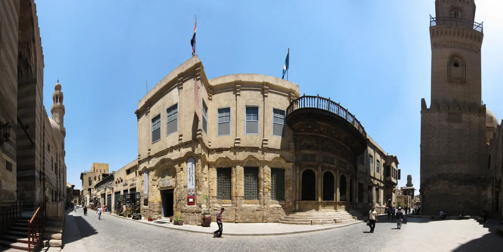 A museum gallery and buildings at Islamic Cairo in Egypt in islamic cairo