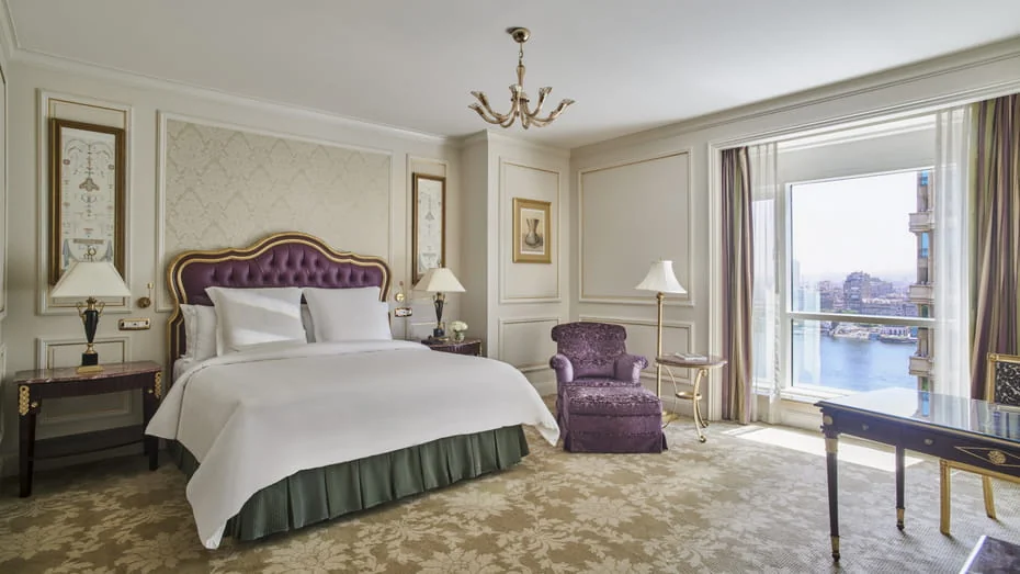 Luxury guest room with city view at Four Seasons Hotel Cairo at The First Residence